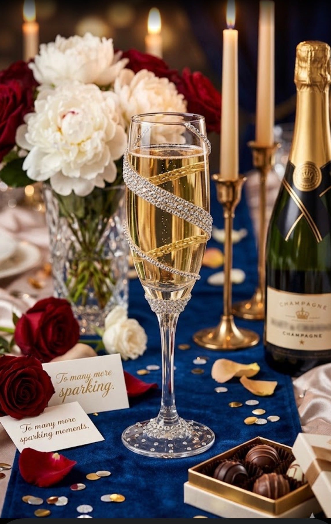 Handmade Mr & Mrs Wedding Glass Set – Custom Rhinestone Toasting Flutes