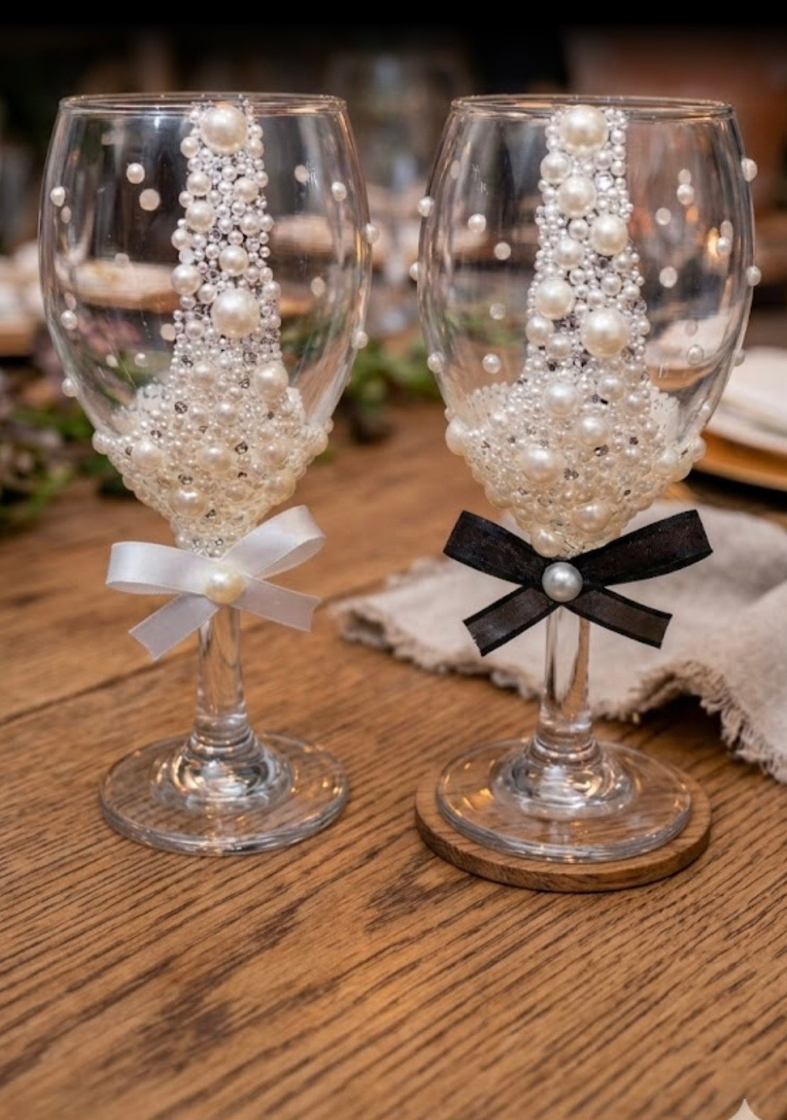 Handmade Rhinestone Wedding Cups – Custom Bridal Gift with Initials