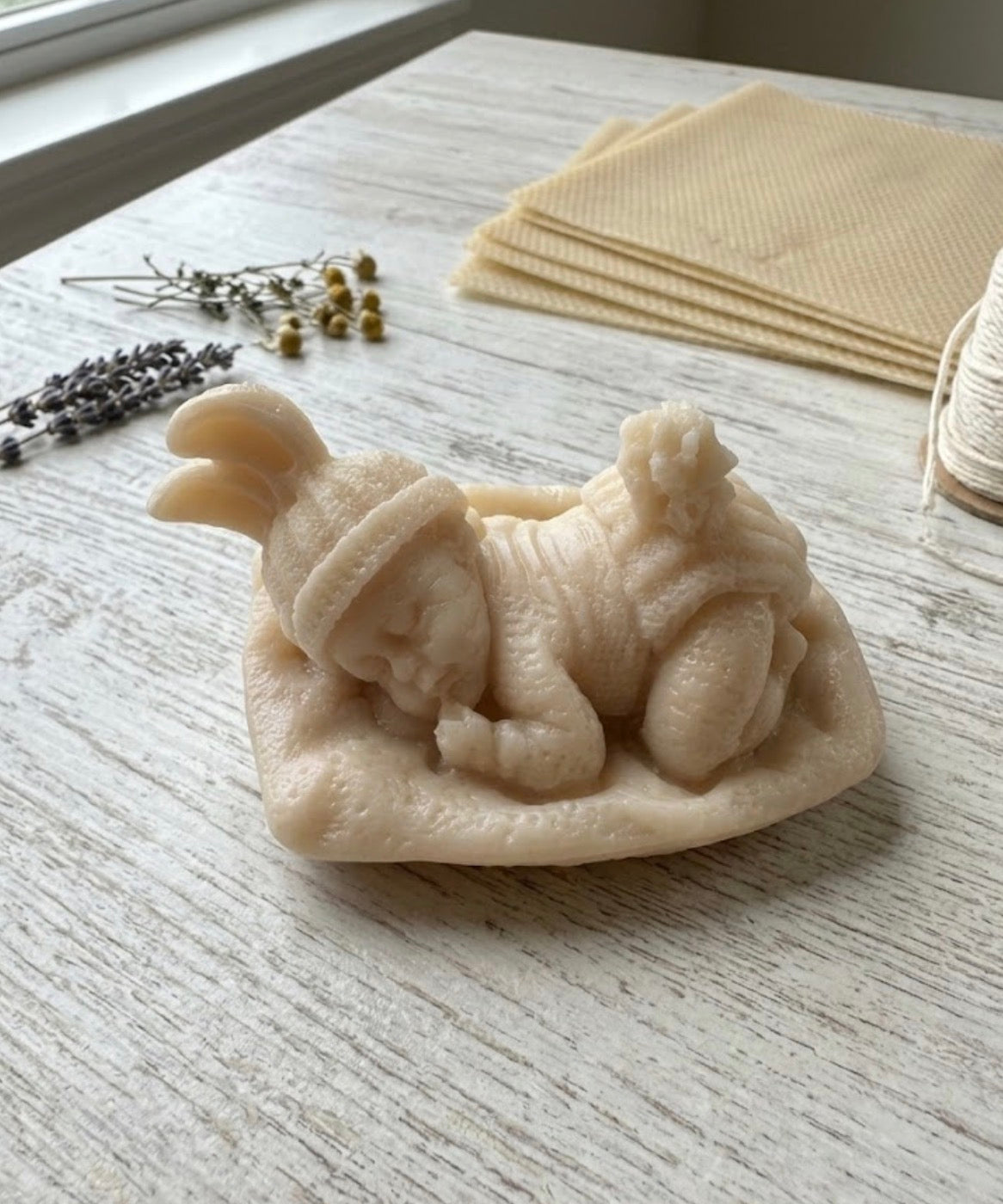 Baby Bunny Candle – Handmade Aesthetic Gift for Baby Showers & Nursery Decor
