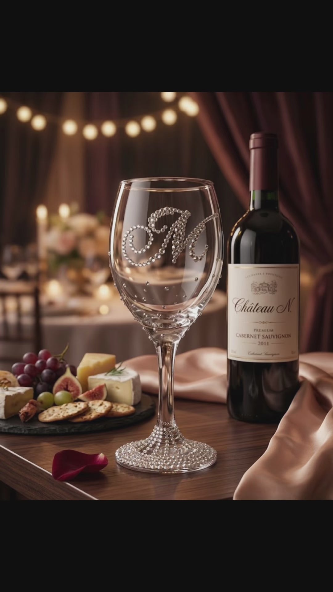 Elegant Handmade Wedding Glasses for Couples – Custom Rhinestone Bridal Cups