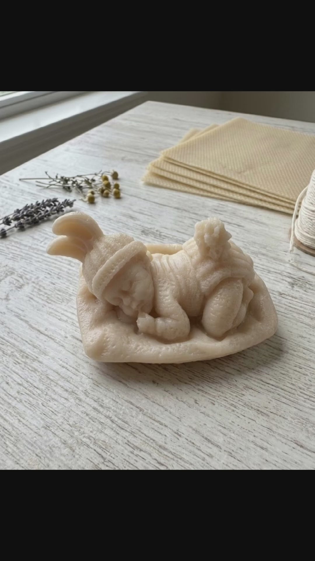 Baby Bunny Candle – Handmade Aesthetic Gift for Baby Showers & Nursery Decor